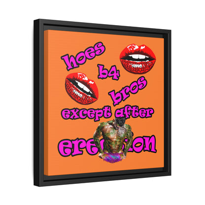 hoes b4 bros - framed canvas art (crusta)