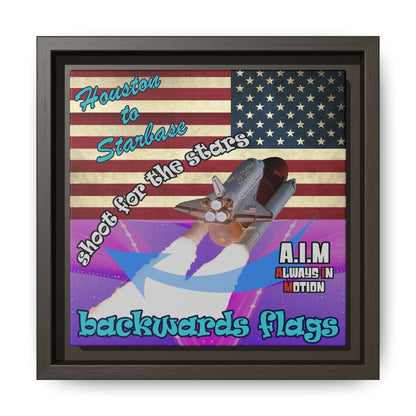 shoot for the stars - framed canvas art (purple-pink wave)