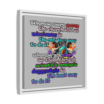 doggystyle - framed canvas art (light grey)