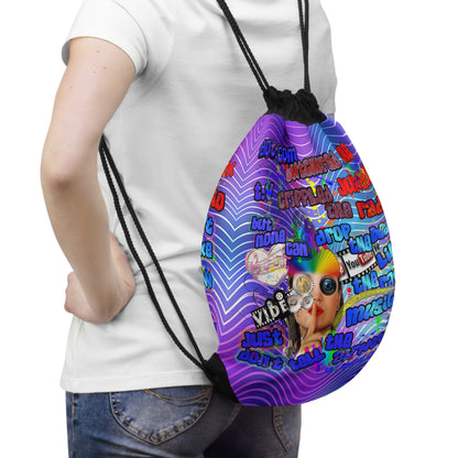 drop the beat - Drawstring Bag (purple wave)