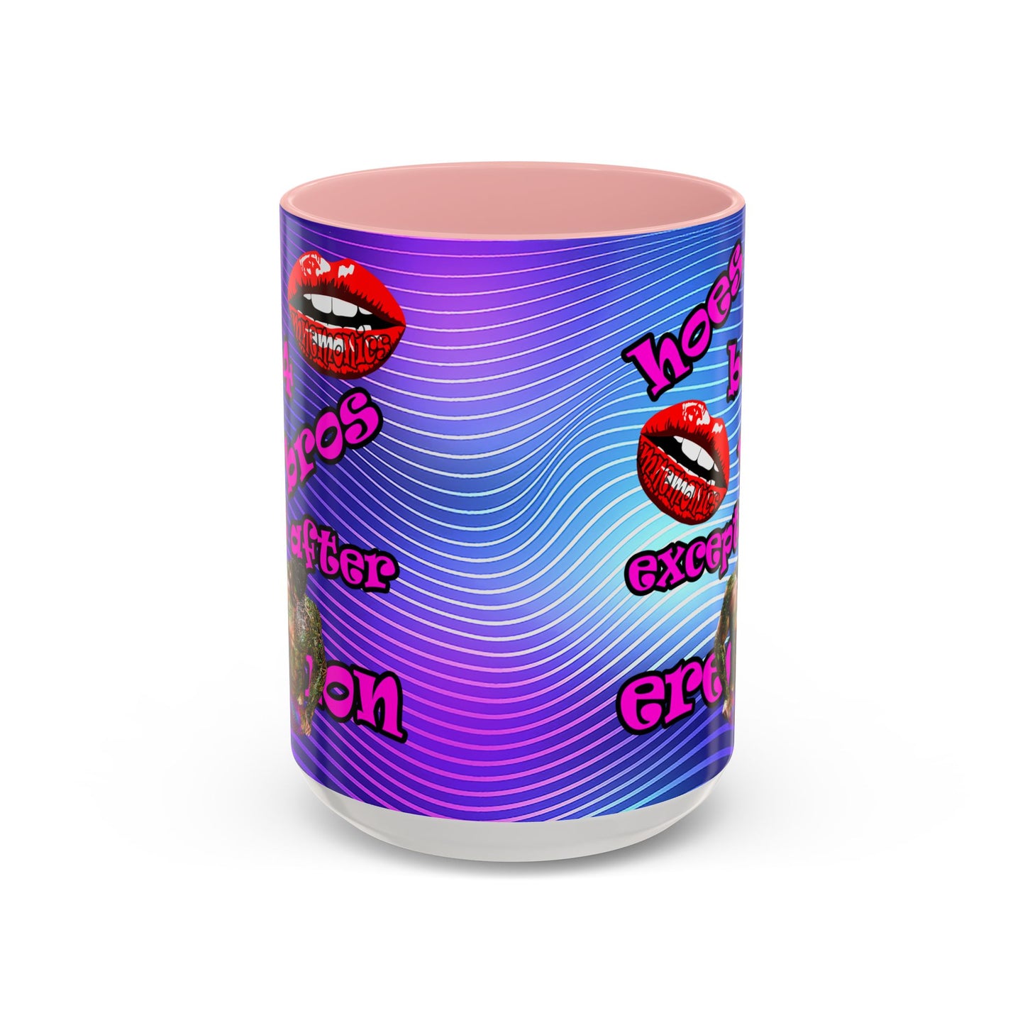 hoes b4 bros - Accent Mug (purple wave)