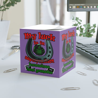 my luck - note cube (light purple)