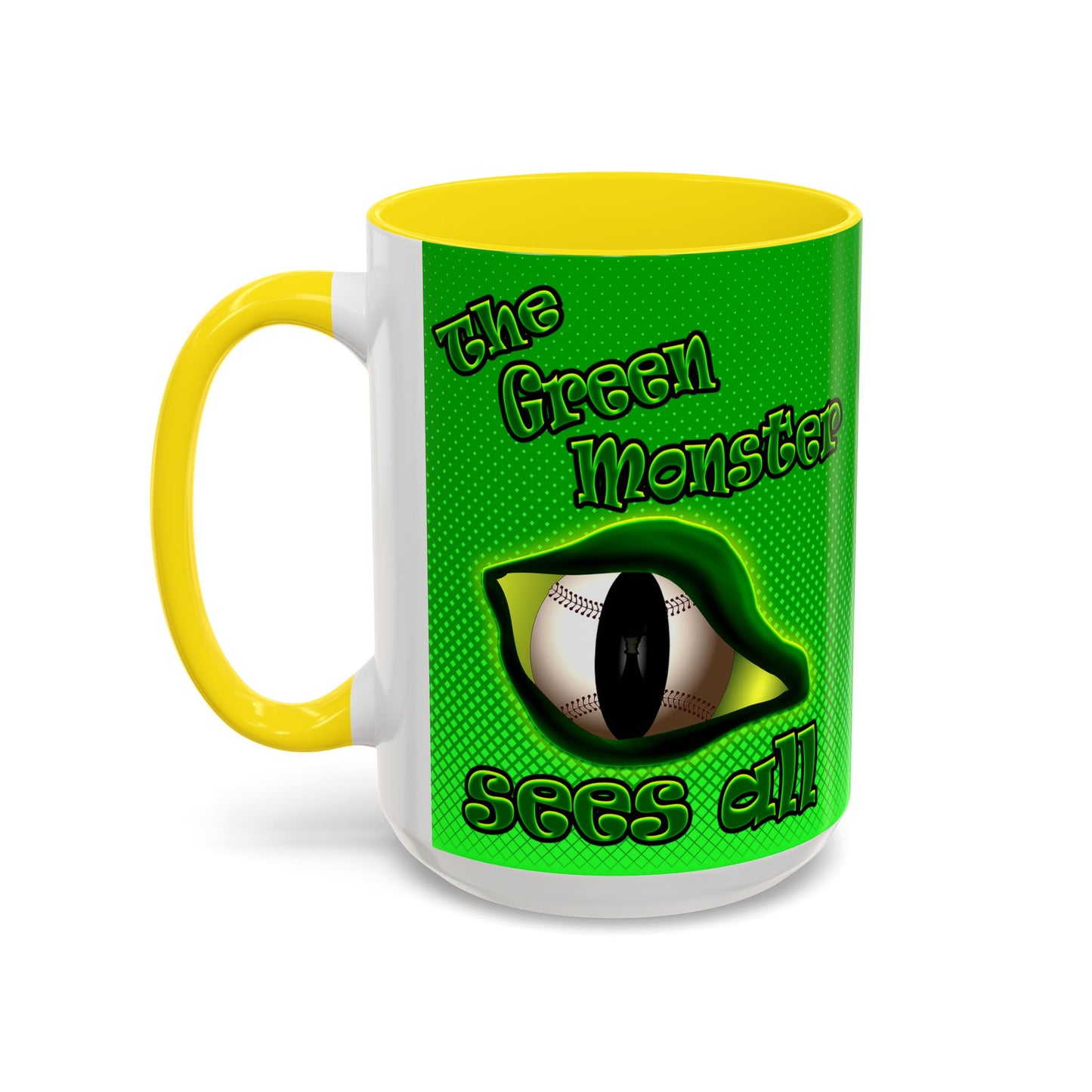 green monster - Accent Mug (logo green)