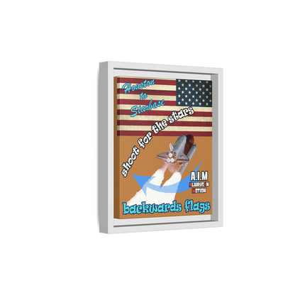 shoot for the stars - framed canvas art (light brown)