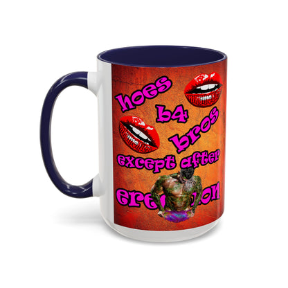 hoes b4 bros - Accent Mug (burnt orange)