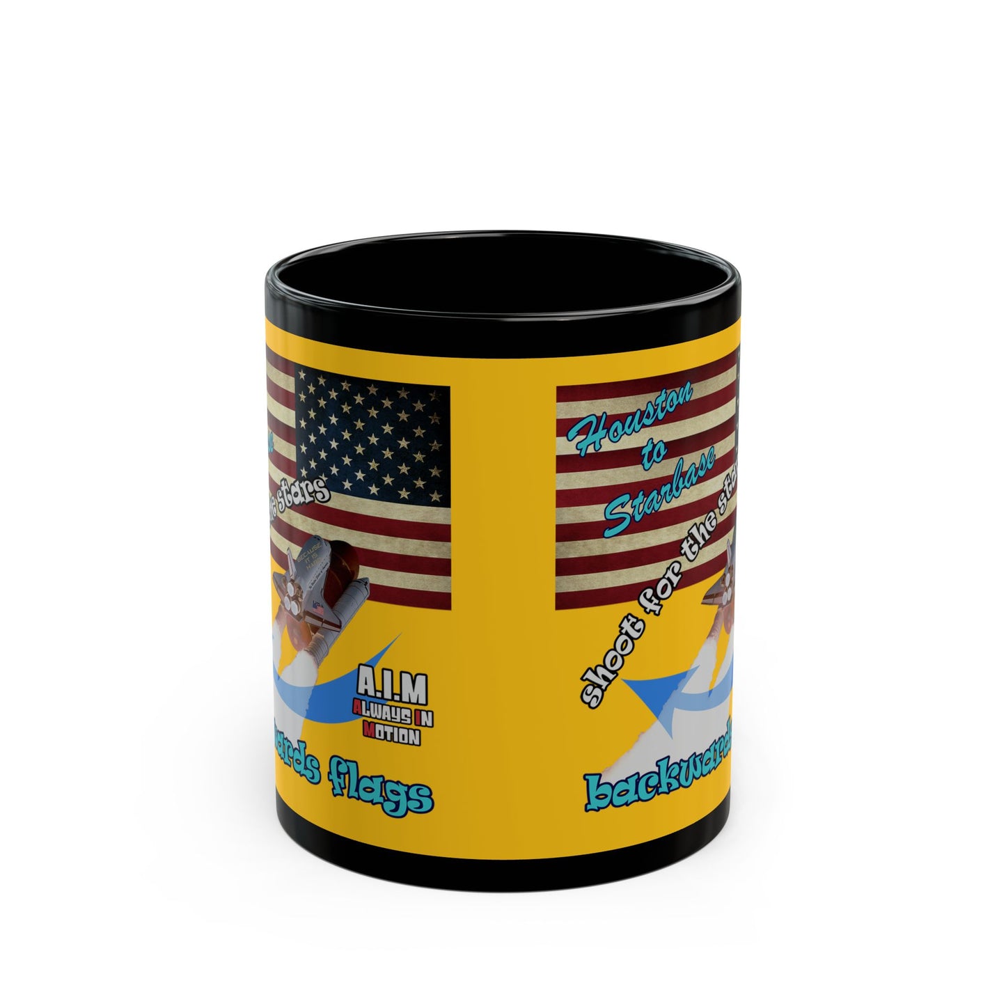 shoot for the stars - Black Mug (yellow)
