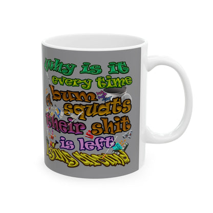 the bum's shit - White Mug (grey)