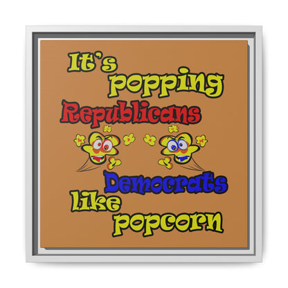 popping like popcorn - framed canvas art (light brown)