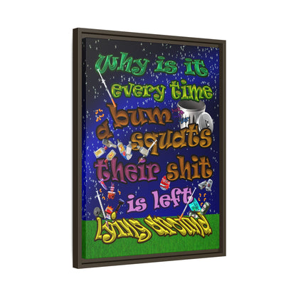 the bum's shit - framed canvas art ('snoops' background)
