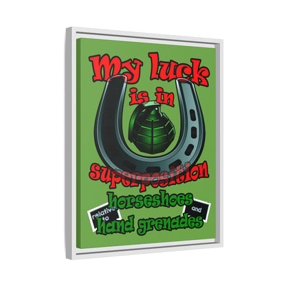 my luck - framed canvas art (green)