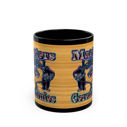 em cee squared - Black Mug (butterscotch wood finish)