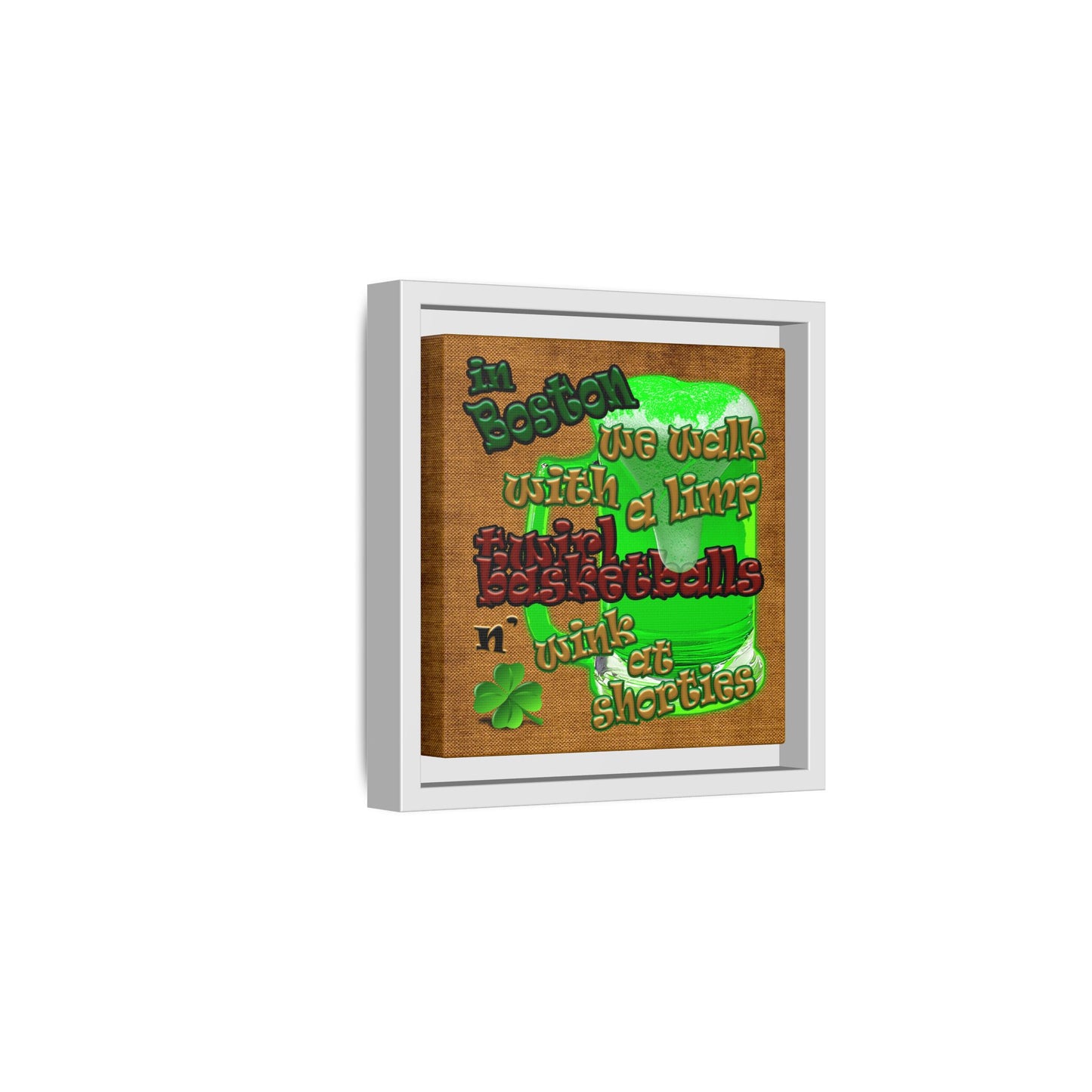 celtics logo - framed canvas art (brown papyrus)