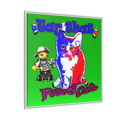 tag that - framed canvas art (logo green)