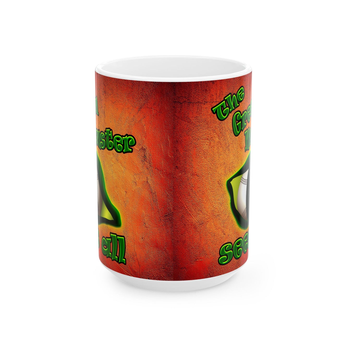 green monster - White Mug (burnt orange)