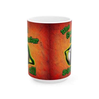green monster - White Mug (burnt orange)