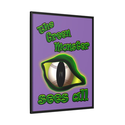 green monster - framed canvas art (light purple)