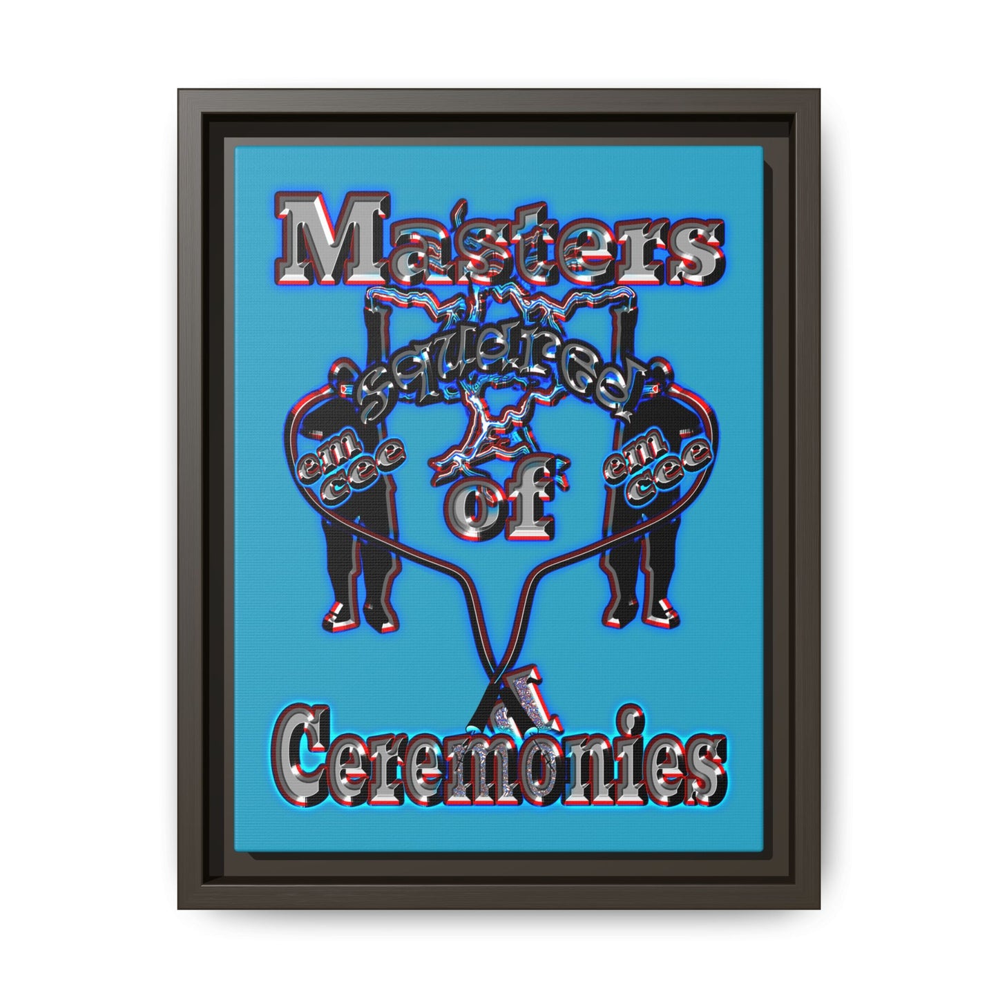 em cee squared - framed canvas art (turquoise)