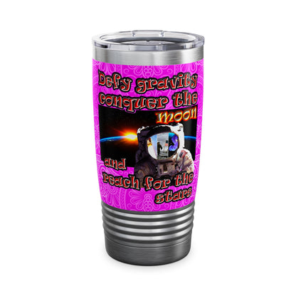 defy conquer reach - Ringneck Tumbler, 20oz (pink swirl)