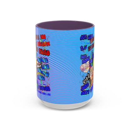 drop the beat - Accent Mug (light blue-purple wave)