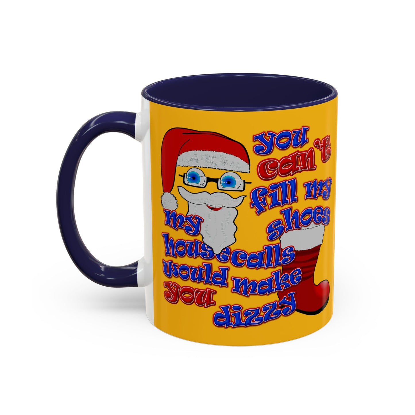 santa's shoes - Accent Mug (yellow)