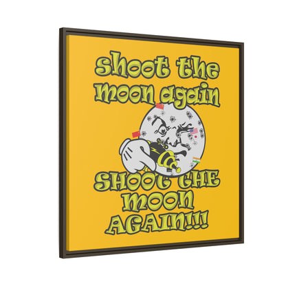 shoot the moon again - framed canvas art (yellow)