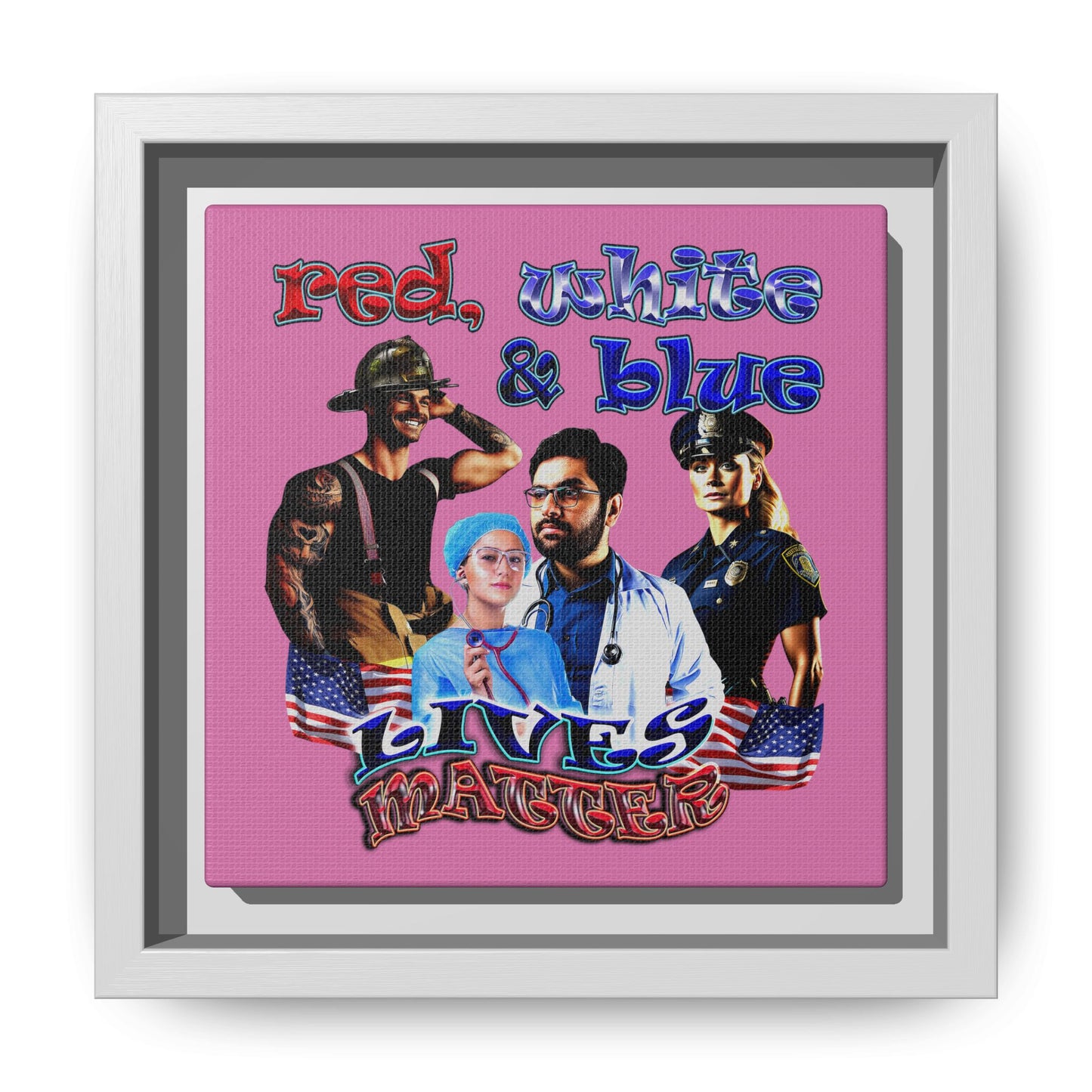 rw&b lives matter - framed canvas art (light pink)