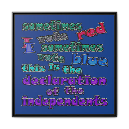 declaration of the independents - framed canvas art (dark blue)