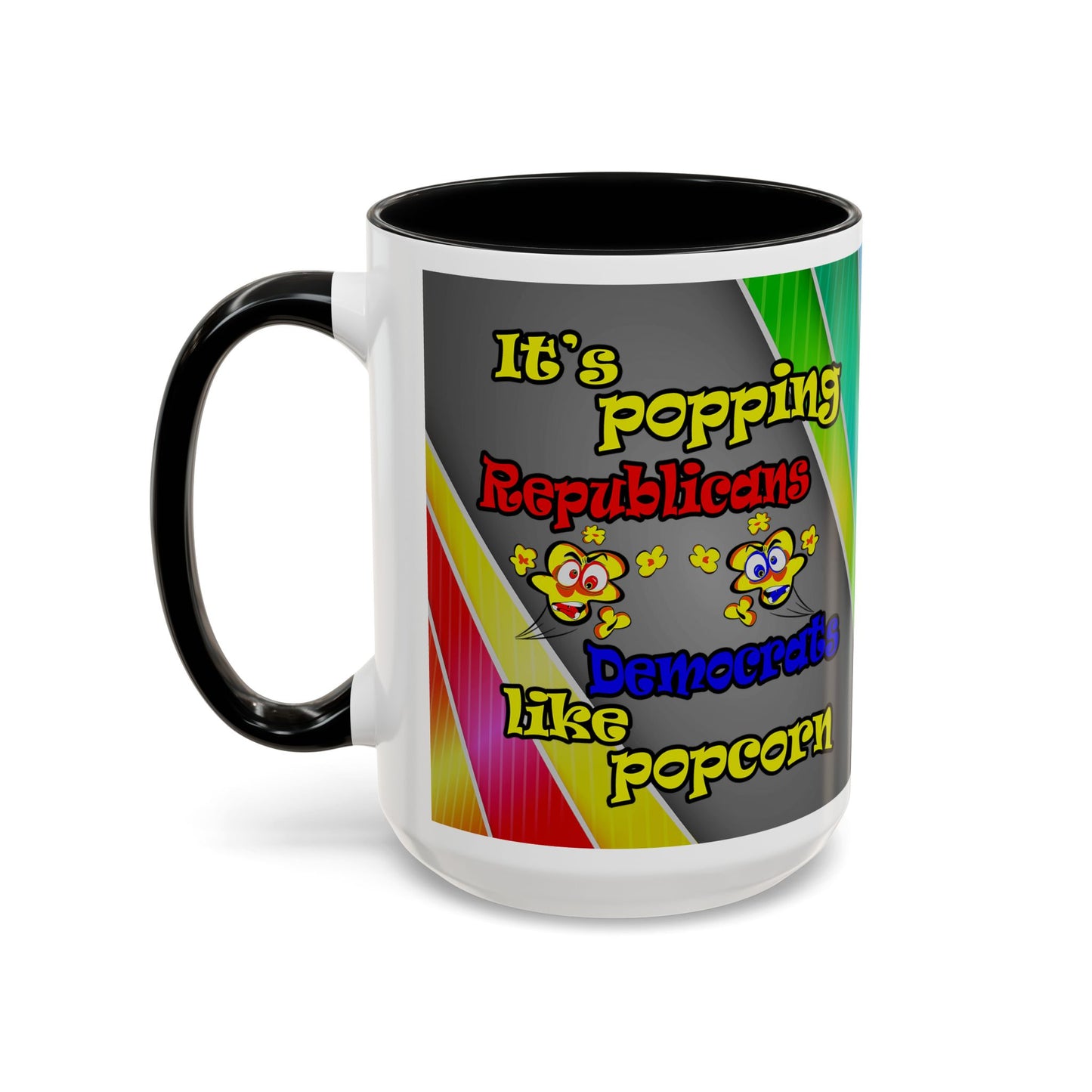 popping like popcorn - Accent Mug (rainbow split)