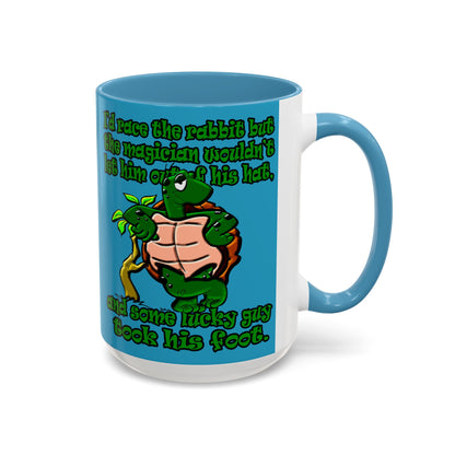 turtle race - Accent Mug (turquoise)