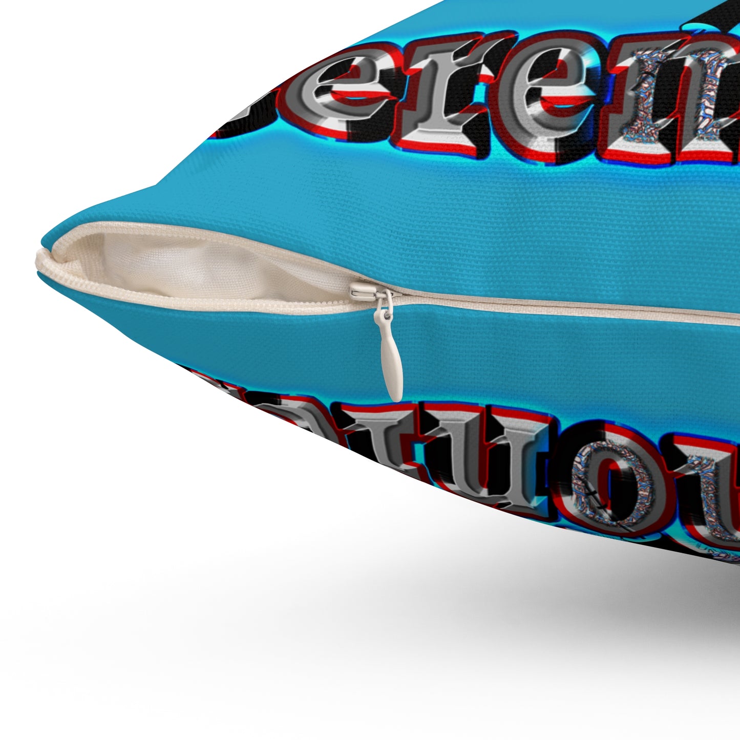 em cee squared - Spun Polyester Square Pillow - (turquoise)