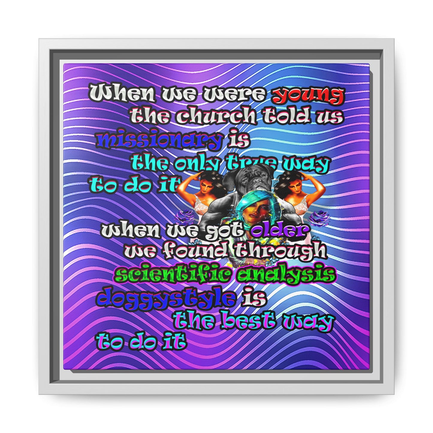 doggystyle - framed canvas art (purple wave)