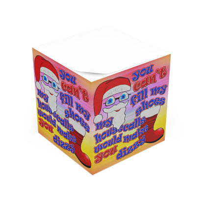 santa's shoes - note cube (color blur)