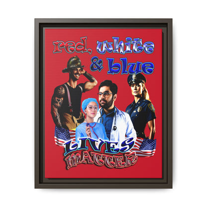 rw&b lives matter - framed canvas art (dark red)