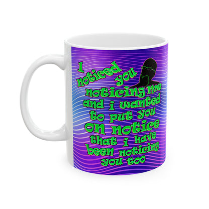 noticed you noticing - White Mug (purple wave)