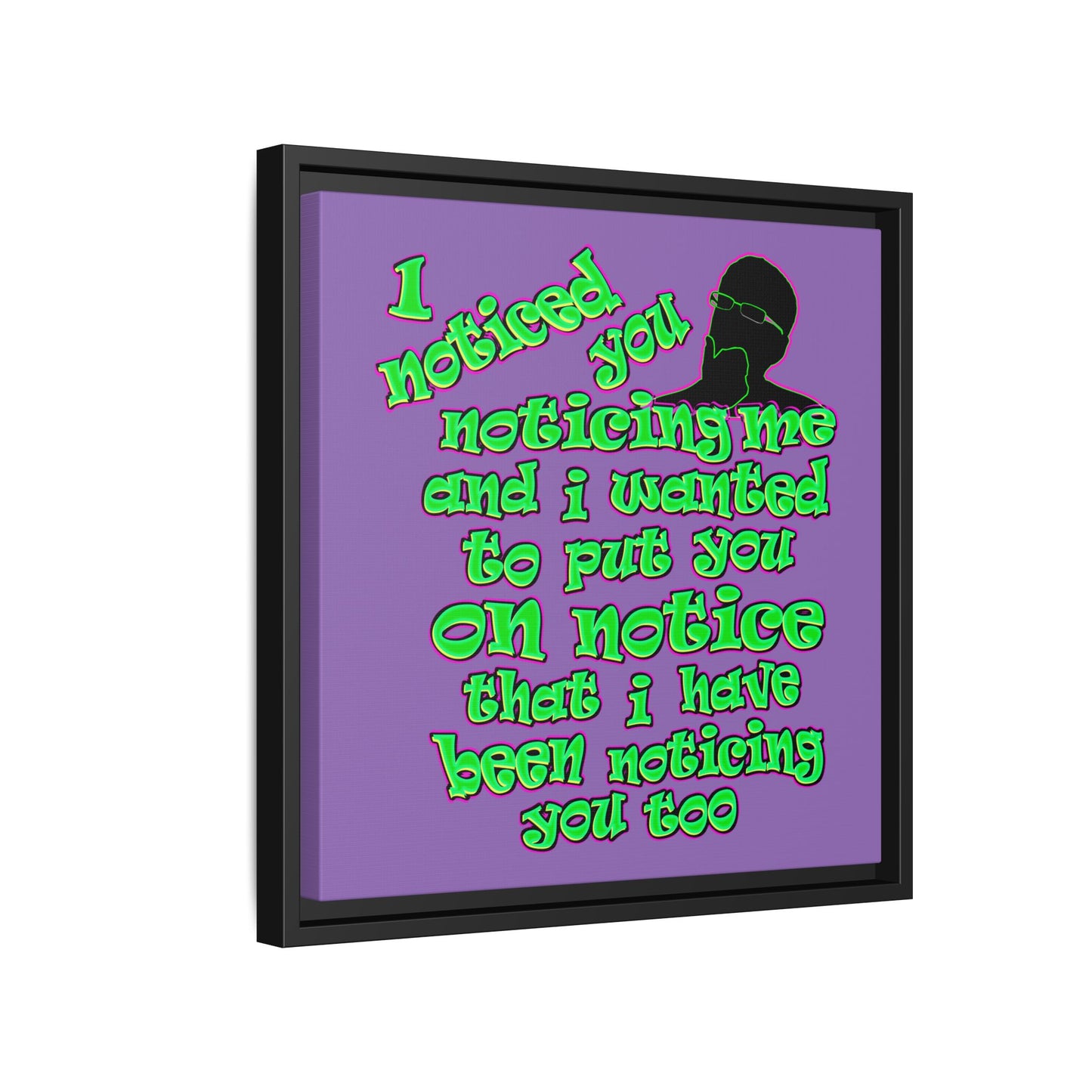 noticed you noticing - framed canvas art (light purple)