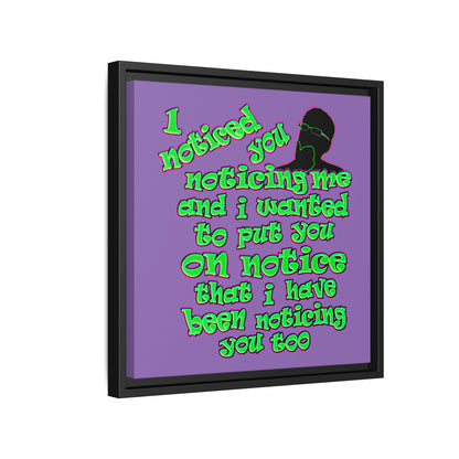 noticed you noticing - framed canvas art (light purple)