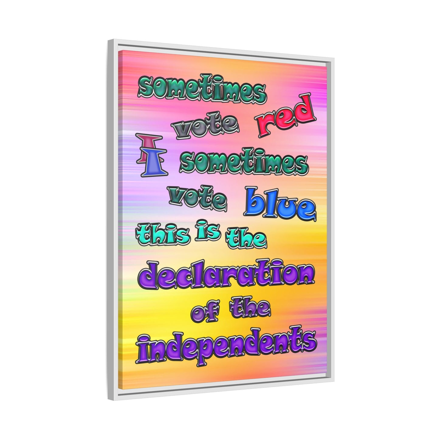 declaration of the independents - framed canvas art (color blur)
