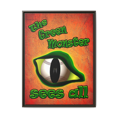 green monster - framed canvas art (burnt orange)