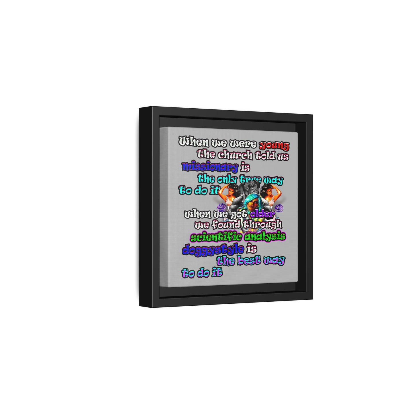 doggystyle - framed canvas art (light grey)