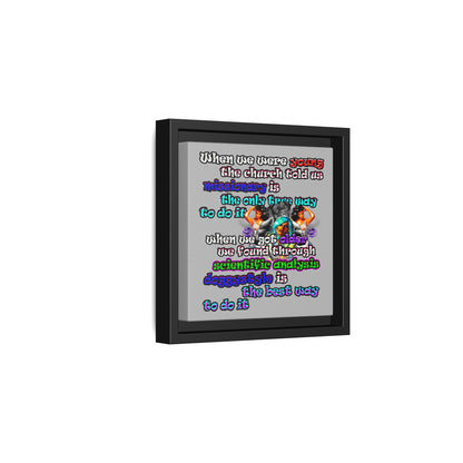 doggystyle - framed canvas art (light grey)