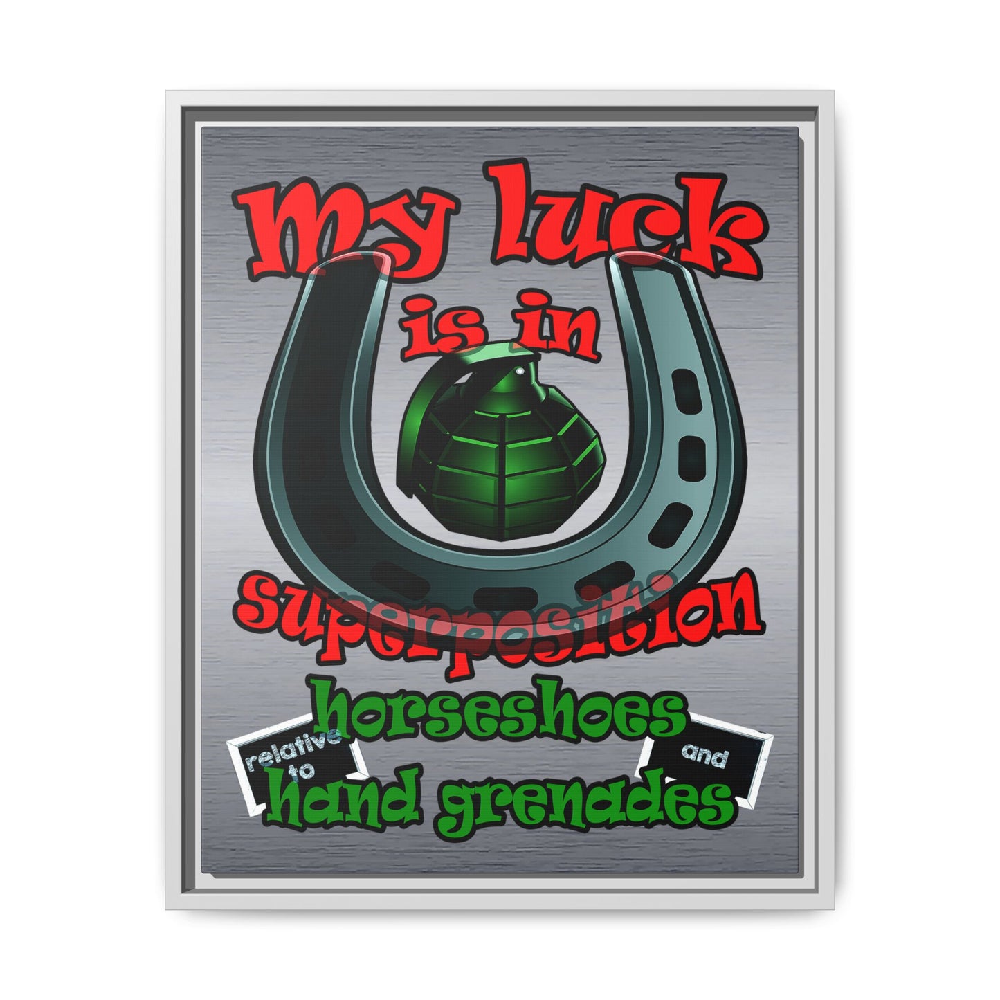 my luck - framed canvas art (brushed nickel)