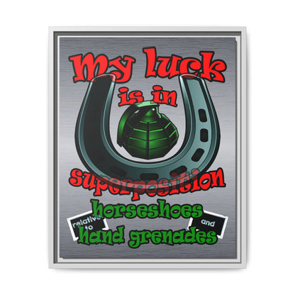 my luck - framed canvas art (brushed nickel)