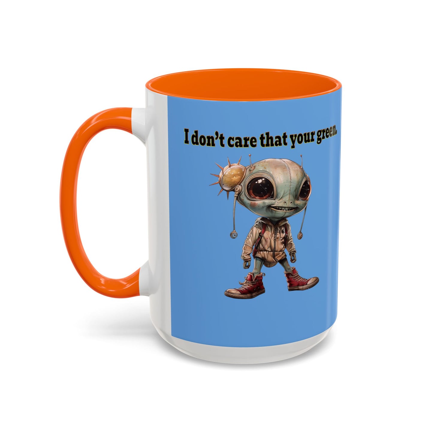 I don't care that your grey - Accent Mug (light blue)