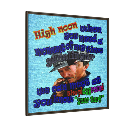 high noon - framed canvas art (faded blue)