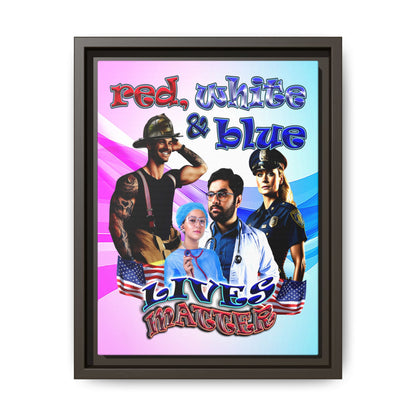 rw&b lives matter - framed canvas art (light blue-pink wave)