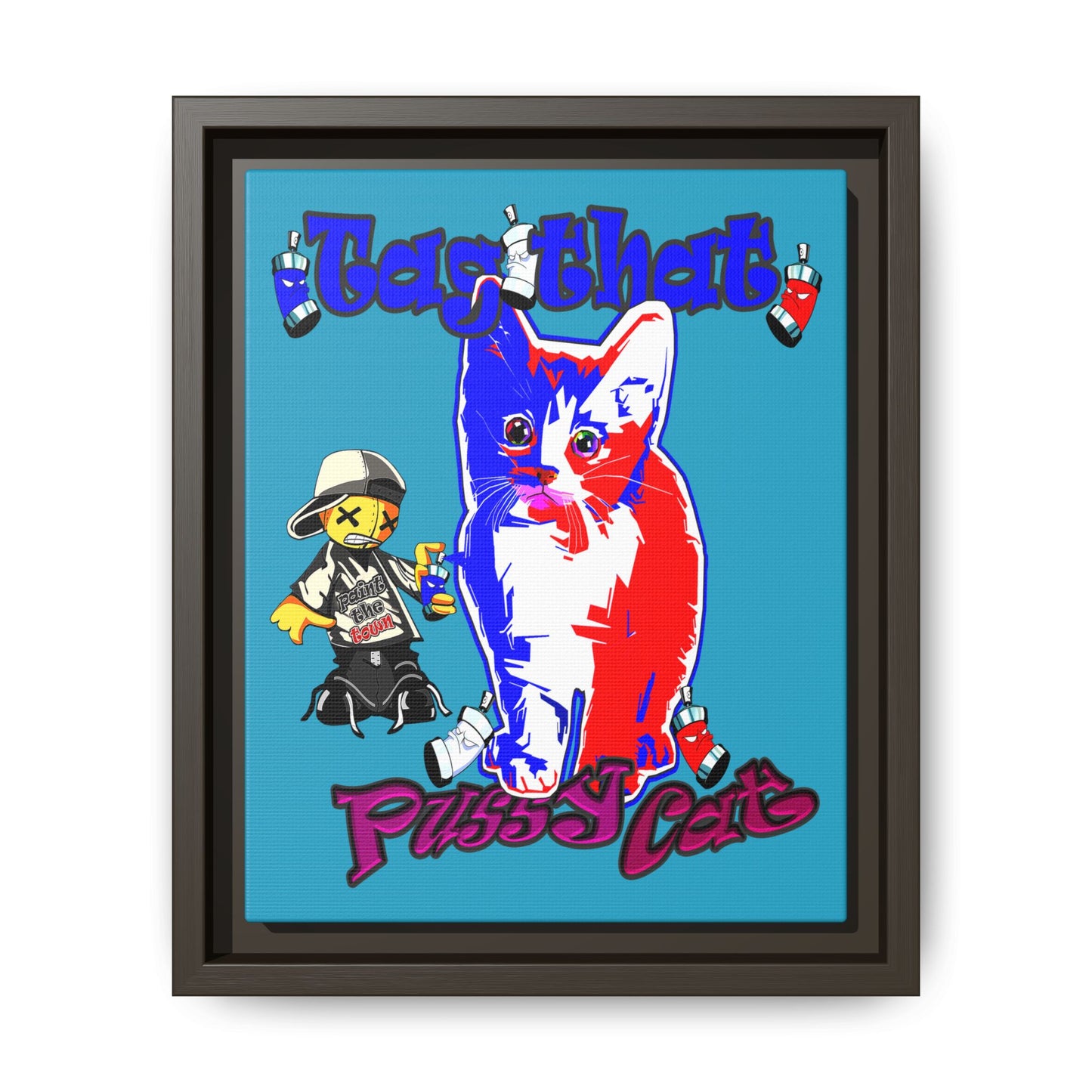 tag that - framed canvas art (turquoise)