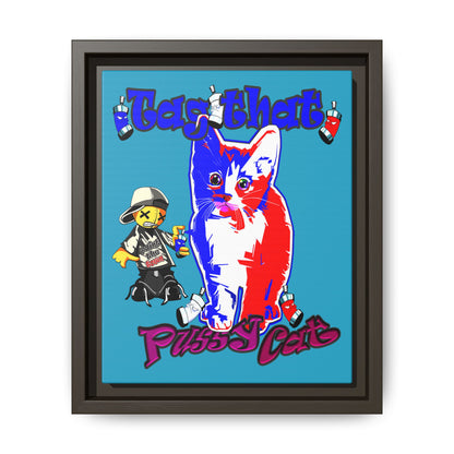 tag that - framed canvas art (turquoise)