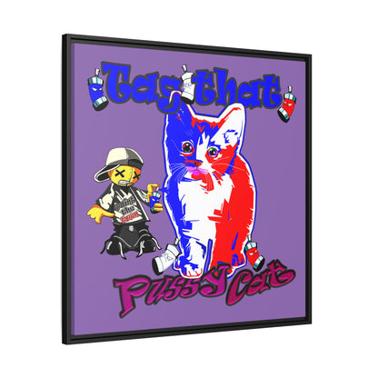 tag that - framed canvas art (light purple)