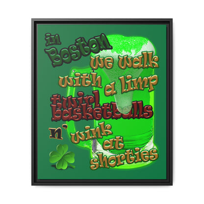 celtics logo - framed canvas art (dark green)