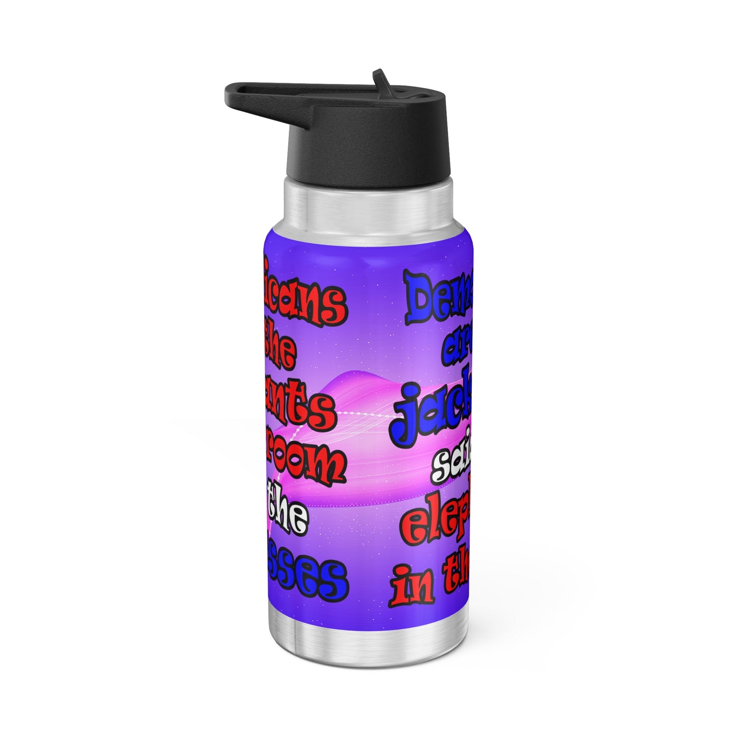 donkeys and elephants - Gator Tumbler, 32oz  (purple-pink wave)